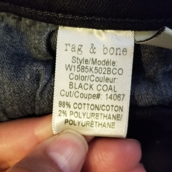 Rag & Bone Jean 26 Lace Up High Rise Skinny Women's Color Black Coal - Picture 9 of 14